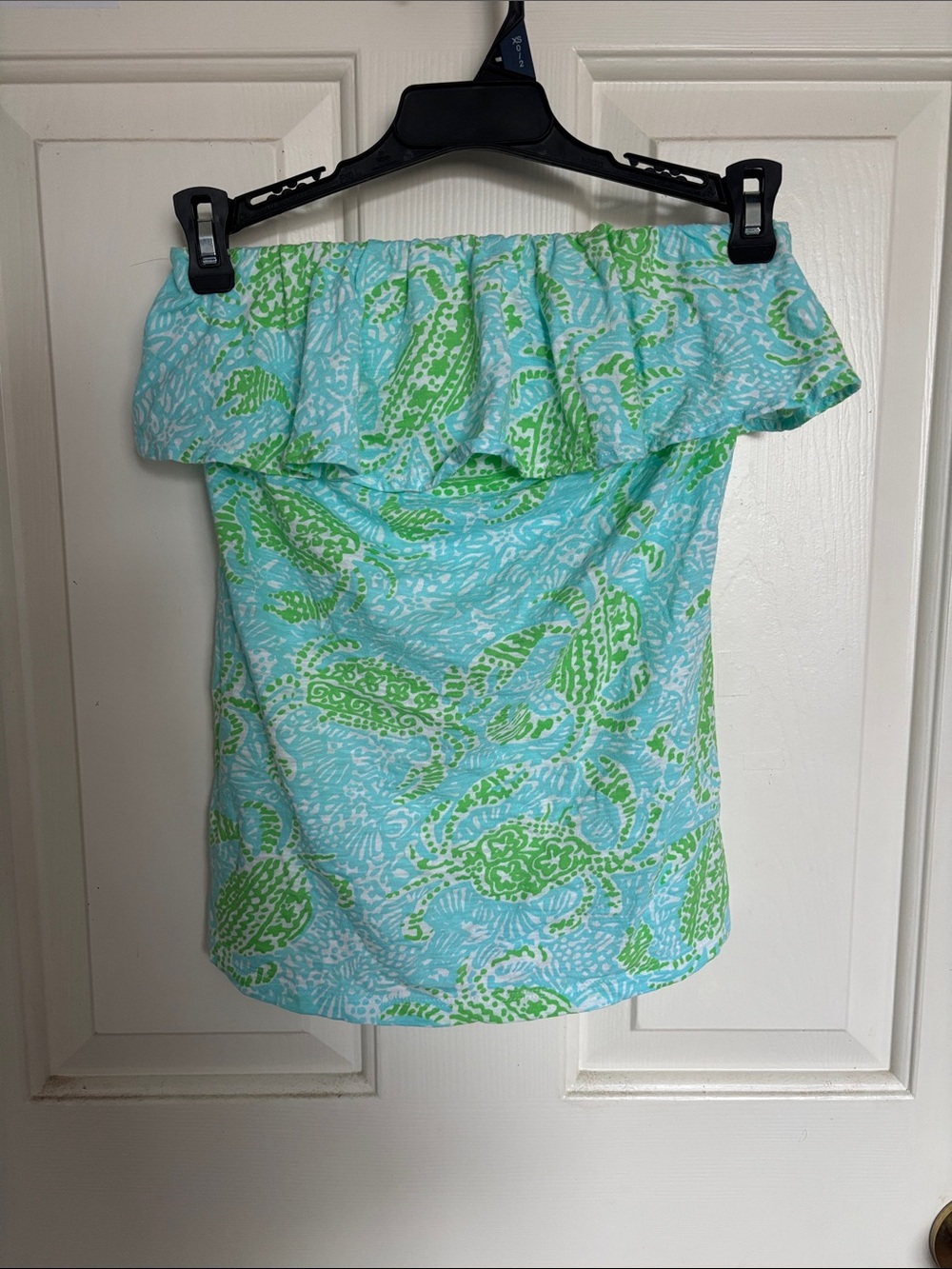 Lilly Pulitzer Off-Shoulder Ruffle Camisole in Aqua & Lime